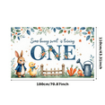 thumbnail image 1 of Floral Design Banner Cute Rabbit Garden Theme for Kids Party First Birthday Celebration, 1 of 7