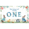 thumbnail image 1 of Floral Design Banner Cute Rabbit Garden Theme for Kids Party First Birthday Celebration, 1 of 8