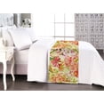 thumbnail image 1 of Floral Design Bed Runner, Asian Feels Watercolor Silhouettes of Flowers Dreamy Composition Print, Decorative Accent Bedding Scarf for Hotels Homes & Guest Rooms, King, Apple Green Coral, by Ambesonne, 1 of 3