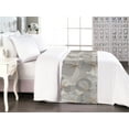 thumbnail image 1 of Floral Design Bed Runner, Muted Colors Petals of Flowers Boho with Earth Tone Lines Pattern, Decorative Accent Bedding Scarf for Hotels Homes & Guest Rooms, King, Grey Pale Grey Cream, by Ambesonne, 1 of 3