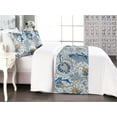thumbnail image 1 of Floral Design Bed Runner Set, Boho Atmosphere Oriental Inspirations Botany Motifs Flowers Art, Decorative Bedding Scarf & 2 Pillow Shams for Hotels Homes, King, Purpleblue Dark Khaki, by Ambesonne, 1 of 3