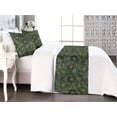 thumbnail image 1 of Floral Design Bed Runner Set, Modern Pattern of Jungle Boho Flowers with Delicate Neutral Petals, Decorative Bedding Scarf & 2 Pillow Shams for Hotels Homes, Queen, Jade Green Pale Green, by Ambesonne, 1 of 3