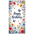 thumbnail image 1 of Floral Design Birthday Banner Butterfly Nature Theme for Celebration Party Indoor Outdoor, 1 of 7