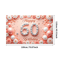 thumbnail image 1 of Floral Design Birthday Banner Glitter Numbers Decorative Balloons Birthday Celebration Banner for 60th Birthday Party Indoor Celebration Decoration, 1 of 8