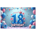 thumbnail image 1 of Floral Design Birthday Banner Pastel Colors Crown Decoration Balloon Decoration for Birthday Party Celebration Event Decoration, 1 of 7