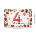 thumbnail image 1 of Floral Design Birthday Banner Strawberry Theme Number Banner Background for Kids Party Event Decor Celebration, 1 of 8