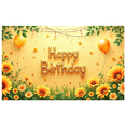 thumbnail image 1 of Floral Design Birthday Banner Sunflower Theme Decorative Lights for Birthday Party Celebration Event Decor, 1 of 9
