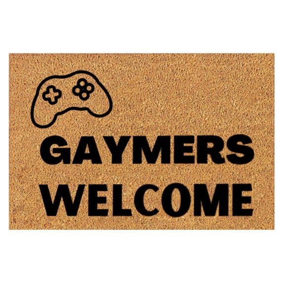 Floral Design Coir Doormat for Outdoor Entrance Natural Coir Summer Welcome Mat Gay Pride Carpat Front Door Mat Non Slip Entry Door Entrance Mat Door Mats Outdoor Outdoor Mats for Patio 16x24IN