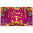 thumbnail image 1 of Floral Design Diwali Celebration Banner Festive Lights Happy Diwali Decorative Backdrop for Religious Festival Indoor Decoration Cultural Event, 1 of 9