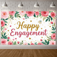 thumbnail image 1 of Floral Design Engagement Banner Decorative Flowers Elegant for Engagement Party Indoor Celebration Wall Decoration, 1 of 9