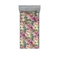 thumbnail image 1 of Floral Design Fitted Sheet & Pillow Sham Set, Grunge Vibes Springtime Flowers Vintage Meadow Themed Print Boho, Decorative Printed 2 Piece Bedding Decor, Twinxl, Hot Pink Pastel Yellow, by Ambesonne, 1 of 2