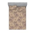 thumbnail image 1 of Floral Design Fitted Sheet & Pillow Sham Set, Oriental Themed Rose Silhouettes on Mandala Look Shapes Boho Art, Decorative Printed 3 Piece Bedding Decor, King, Dark Mustard Dried Rose, by Ambesonne, 1 of 1