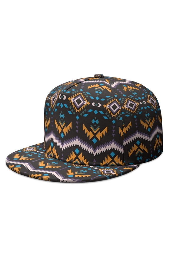 Floral Design Flat Brim Hat - Unisex Retro Baseball Cap with Breathable Eyelets