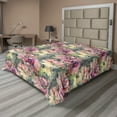 thumbnail image 1 of Ambesonne Floral Design Flat Bedding Sheet Soft Top Sheet, Grunge Flowers Meadow, California King, Hot Pink Pastel Yellow, 1 of 1