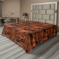 thumbnail image 1 of Ambesonne Floral Design Flat Bedding Sheet Soft Top Sheet, Grunge Roses Print, Queen, Vermilion and Pale Orange, 1 of 1