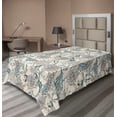 thumbnail image 1 of Ambesonne Floral Design Flat Bedding Sheet Soft Top Sheet, Flowers Retro Leaves, Twin XL, Cream Pale Azure Blue, 1 of 1