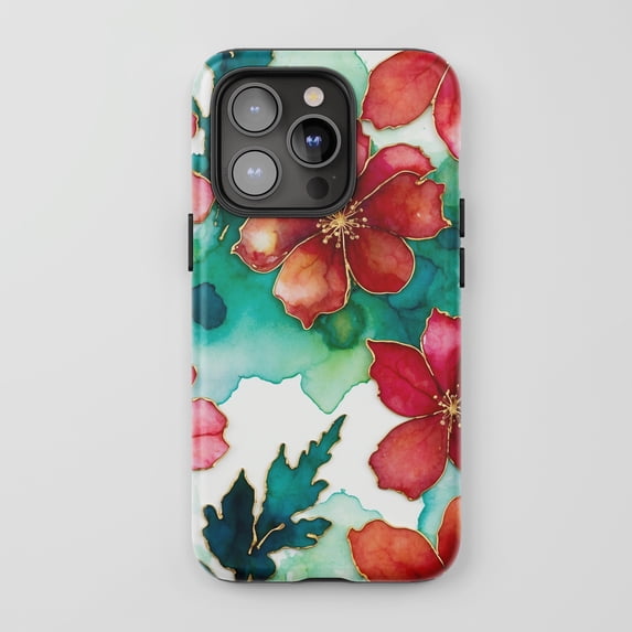 Floral Design For All iPhone Series Tough Phone Case Watercolor
