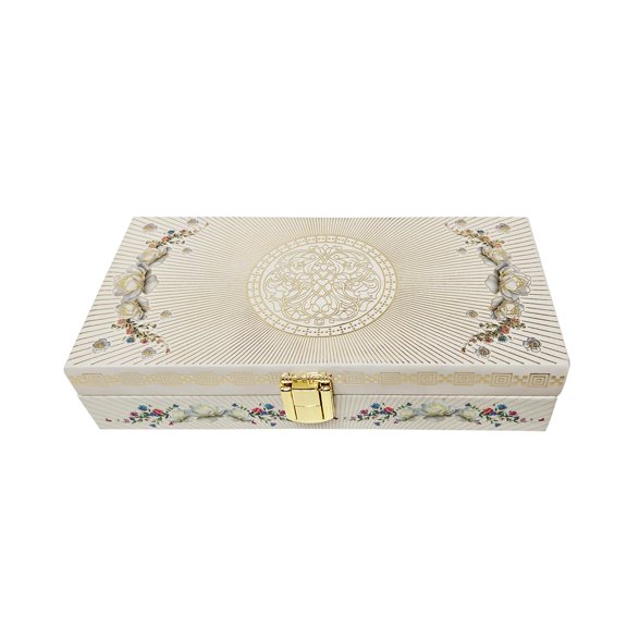 Floral Design Gold Printed Matt Touch Mgi Floral Decorative Box, Shagun Cash Box, Colour - White