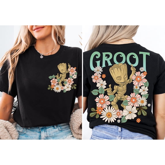 Floral Design Groot Trophy T-Shirt for Family Vacations and Trips