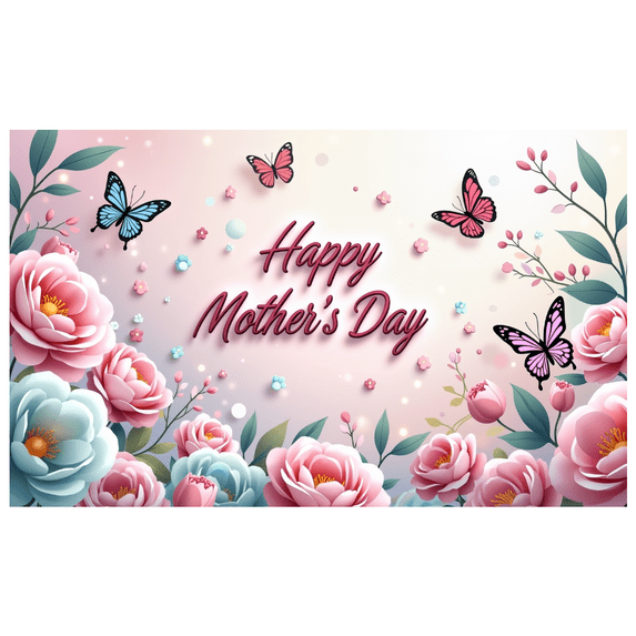 Floral Design Happy Mothers Day Banner Backdrop Background Party Decorations Photography Props Motherhood Celebration Family Gathering Mom Tribute Event Decor