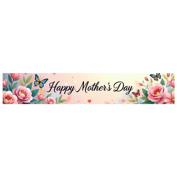 Floral Design Happy Mothers Day Banner Backdrop Background Party Decorations Photography Props Motherhood Celebration Family Gathering Mom Tribute Event Decor