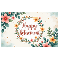 thumbnail image 1 of Floral Design Happy Retirement Banner Decorative Flowers Leaves for Retirement Party Indoor Decoration Celebration, 1 of 7