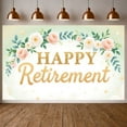 thumbnail image 1 of Floral Design Happy Retirement Banner Golden Glitter Retirement Backdrop Pink Roses White Roses Retirement Display for Retirement Party Farewell Celebration Photo Shoot, 1 of 9
