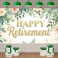 thumbnail image 1 of Floral Design Happy Retirement Banner Golden Glitter Retirement Backdrop Pink Roses White Roses Retirement Display for Retirement Party Farewell Celebration Photo Shoot, 1 of 9