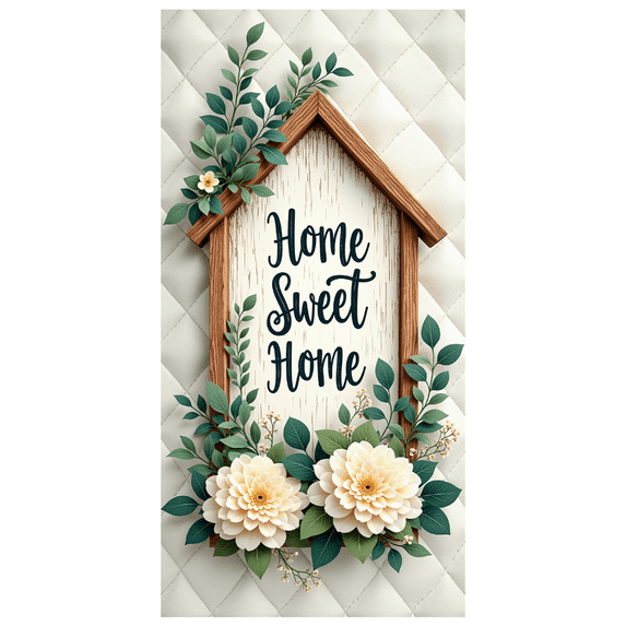 Floral Design Home Decor Sweet Home Decorative Banner Outdoor Indoor Housewarming Gift for Living Room Garden Entryway Decoration