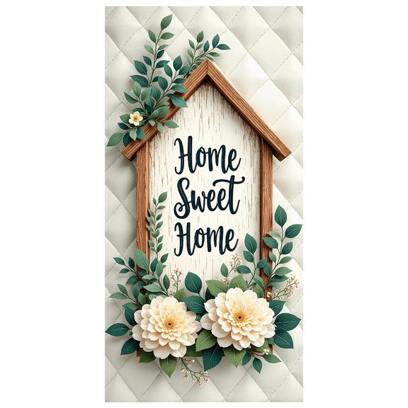 Floral Design Home Decor Sweet Home Decorative Banner Outdoor Indoor Housewarming Gift for Living Room Garden Entryway Decoration