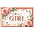 thumbnail image 1 of Floral Design It's a Girl Banner Decorative Flowers Pink Roses for Baby Shower Gender Reveal Newborn Party Indoor Celebration, 1 of 8