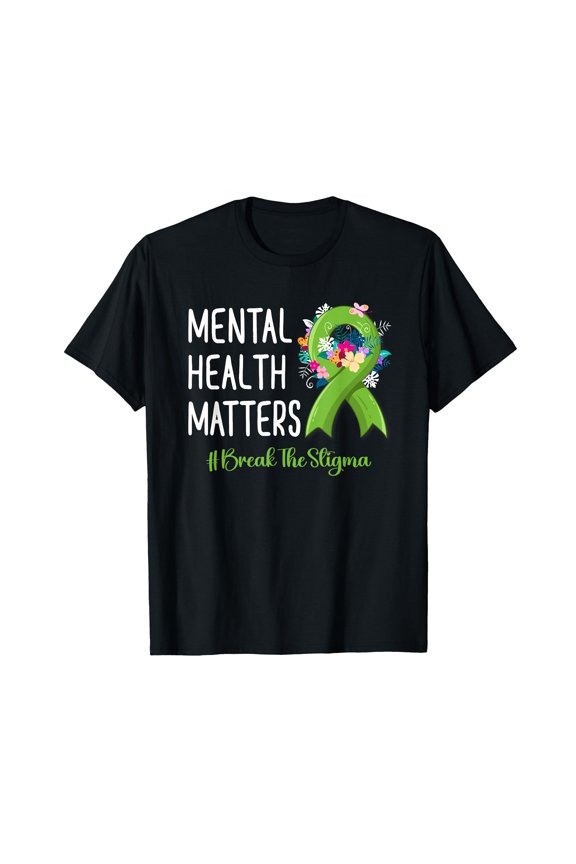 Floral Design Mental Health Awareness T-Shirt - Fight Stigma with Style