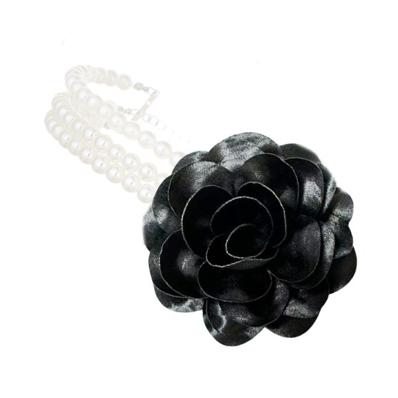 Floral Design Pearls Necklace Beads Collarbone Chain for Special Occasions Event
