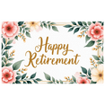 thumbnail image 1 of Floral Design Retirement Banner Decorative Flowers Celebration Banner for Retirement Party Indoor Decoration Office Celebration Home Party, 1 of 9