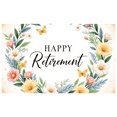 thumbnail image 1 of Floral Design Retirement Celebration Banner Decorative Flower Pattern Happy Retirement for Retirement Party Office Celebration Indoor Decoration, 1 of 8