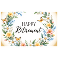thumbnail image 1 of Floral Design Retirement Celebration Banner Decorative Flower Pattern Happy Retirement for Retirement Party Office Celebration Indoor Decoration, 1 of 8