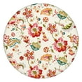 thumbnail image 1 of Floral Design Round Tablecloth with Elastic Hem, Durable Water-Resistant Polyester for 44-52 Inch Tables, Perfect for Garden or Dining Rooms, 1 of 7
