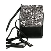 Floral Design Shoulder Handbag Wallet Combo- Passport Travel Purse