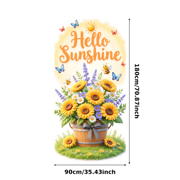 Floral Design Sunshine Banner Summer Theme Butterfly Decoration Nature Elements for Garden Party Home Decoration Outdoor Event