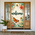 thumbnail image 1 of Floral Design Welcome Banner Butterfly Pattern Welcome Display Bee Green Leaf Welcome Backdrop for Home Decoration Garden Gathering Spring Event, 1 of 9