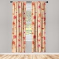 thumbnail image 1 of Floral Design Window Curtains, Delicate Flowers Vintage Pattern Watercolor on Brush Strokes Back, Lightweight Decor 2-Panel Set with Rod Pocket, Pair of - 28"x95", Dark Coral Pale Peach, by Ambesonne, 1 of 3