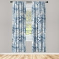 thumbnail image 1 of Floral Design Window Curtains, Dreamy Feels Flowers Boho Silhouettes with Leafy Atmosphere Art, Lightweight Decor 2-Panel Set with Rod Pocket, Pair of - 28"x84", Lavender Blue Off White, by Ambesonne, 1 of 3