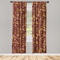 thumbnail image 1 of Floral Design Window Curtains, Golden Tone Silhouettes of Flowers and Leafy Branches Autumn Art, Lightweight Decor 2-Panel Set with Rod Pocket, Pair of - 28"x63", Pale Earth Yellow Ruby, by Ambesonne, 1 of 3