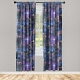 thumbnail image 1 of Floral Design Window Curtains, Grunge Inspirations Dreamy Flowers Vintage Gothic Vibes Print, Lightweight Decor 2-Panel Set with Rod Pocket, Pair of - 28"x84", Violet Dark Violet Rose, by Ambesonne, 1 of 3
