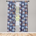 thumbnail image 1 of Floral Design Window Curtains, Grungy Polka Dots Ornamented Simple Modern Flowers Pattern Art, Lightweight Decor 2-Panel Set with Rod Pocket, Pair of - 28"x63", Dark Indigo Burnt Sienna, by Ambesonne, 1 of 3