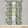 thumbnail image 1 of Floral Design Window Curtains, Japanese Anime Vibes Flowers Vintage with Soft Colors Spring Art, Lightweight Decor 2-Panel Set with Rod Pocket, Pair of - 28"x84", Almond Green Dark Khaki, by Ambesonne, 1 of 3