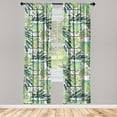 thumbnail image 1 of Floral Design Window Curtains, Minimalist Delicate Flowers Sketch with Abstract Geometric Art, Lightweight Decor 2-Panel Set with Rod Pocket, Pair of - 28"x95", Pistachio Green Sea Green, by Ambesonne, 1 of 3