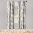 thumbnail image 1 of Floral Design Window Curtains, Muted Colors Petals of Flowers Boho with Earth Tone Lines Pattern, Lightweight Decor 2-Panel Set with Rod Pocket, Pair of - 28"x95", Grey Pale Grey Cream, by Ambesonne, 1 of 3