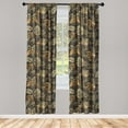 thumbnail image 1 of Floral Design Window Curtains, Paisley Inspirations Flowers Vintage with Leaves Greenery Print, Lightweight Decor 2-Panel Set with Rod Pocket, Pair of - 28"x95", Pistachio Green Marigold, by Ambesonne, 1 of 1