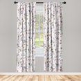thumbnail image 1 of Floral Design Window Curtains, Simple Boho Pattern of Watercolor Style Wildflowers Garden Artwork, Lightweight Decor 2-Panel Set with Rod Pocket, Pair of - 28"x95", Eggshell Purple Grey, by Ambesonne, 1 of 3